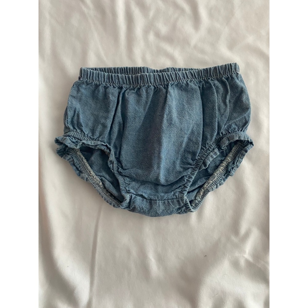 Carter's Baby Girl Denim Chambray Ruffle Bloomer Size 3m Blue